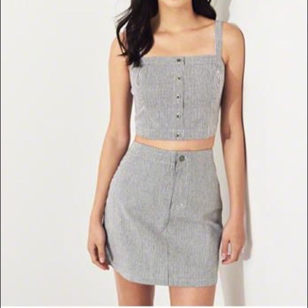 Two Piece Crop Top + Skirt Set